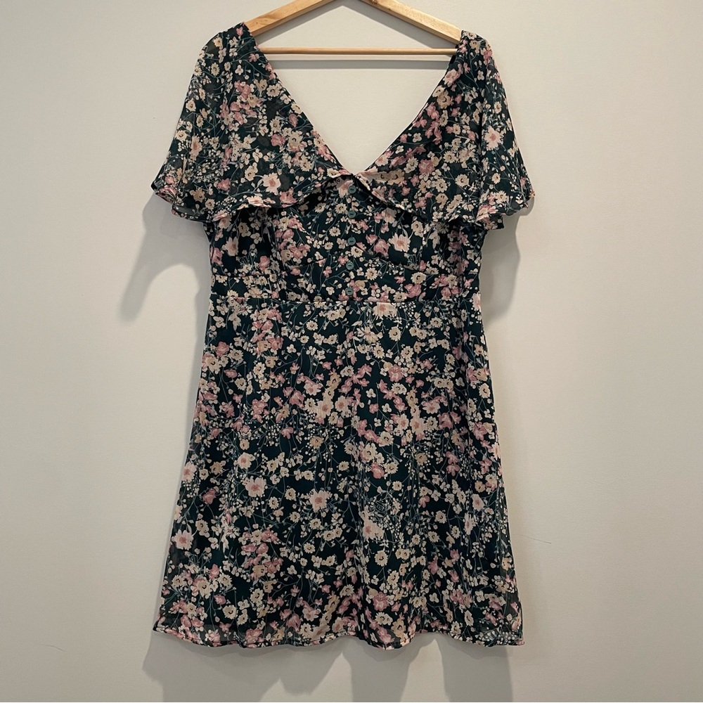 Floral V-Neck Mini Dress